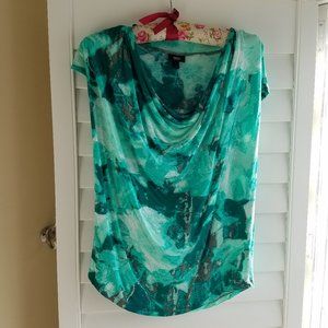 BOHO ARTSY ABSTRACT Cowl Neck Mossimo S/P Top